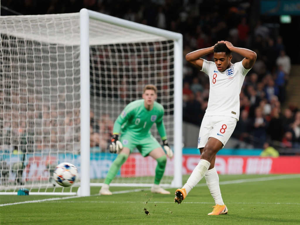 天哪,怎么没进!萨卡空门绝佳机会踢飞,抱头叹息 天哪,怎么没进!萨卡空门绝佳机会踢飞,抱头叹息